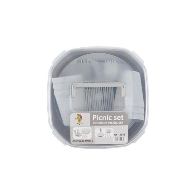 סט פיקניק 32 חלקים בקופסת אחסון עם ידית נשיאה